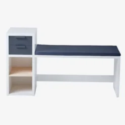 Banc De Lecture + Rangement LIGNE REGLISSE Blanc/gris Foncé - Vertbaudet -Vertbaudet shop banc de lecture rangement ligne reglisse 4