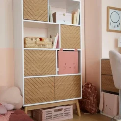 Bibliothèque LIGNE CHEVRONS Blanc/bois - Vertbaudet -Vertbaudet shop bibliotheque ligne chevrons 2