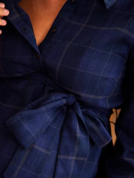 Blouse à Carreaux Grossesse Et Allaitement Bleu Marine - Vertbaudet 5 Blouse à Carreaux Grossesse Et Allaitement Bleu Marine - Vertbaudet – Image 5