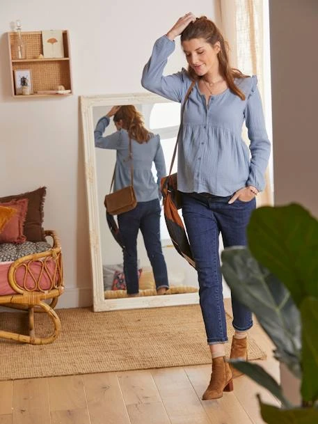 Blouse De Grossesse Et D'allaitement Gaze De Coton Rose Pale - Vertbaudet 1 Blouse De Grossesse Et D'allaitement Gaze De Coton Rose Pale - Vertbaudet
