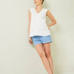 Blouse De Grossesse Et D'allaitement Gaze De Coton Vert - Vertbaudet -Vertbaudet shop blouse de grossesse et dallaitement gaze de coton 5