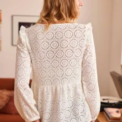 Blouse Dentelle Macramé Grossesse Et Allaitement Beige - Vertbaudet -Vertbaudet shop blouse dentelle macrame grossesse et allaitement 3