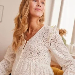 Blouse Dentelle Macramé Grossesse Et Allaitement Beige - Vertbaudet -Vertbaudet shop blouse dentelle macrame grossesse et allaitement 5