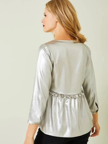 Blouse Spécial Fêtes De Grossesse Et D'allaitement Lamé Or - Vertbaudet 4 Blouse Spécial Fêtes De Grossesse Et D'allaitement Lamé Or - Vertbaudet – Image 4