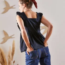 Blouse Volantée Grossesse Et Allaitement Vert - Vertbaudet -Vertbaudet shop blouse volantee grossesse et allaitement 2