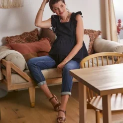 Blouse Volantée Grossesse Et Allaitement Vert - Vertbaudet -Vertbaudet shop blouse volantee grossesse et allaitement 4