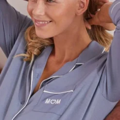 Chemise De Nuit Liquette Grossesse Et Allaitement Bleu/gris - Vertbaudet -Vertbaudet shop chemise de nuit liquette grossesse et allaitement 2