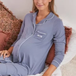 Chemise De Nuit Liquette Grossesse Et Allaitement Bleu/gris - Vertbaudet -Vertbaudet shop chemise de nuit liquette grossesse et allaitement 3