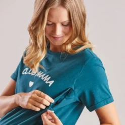 Chemise De Nuit T-shirt Grossesse Et Allaitement En Coton Bio Vert - Vertbaudet -Vertbaudet shop chemise de nuit t shirt grossesse et allaitement en coton bio 3