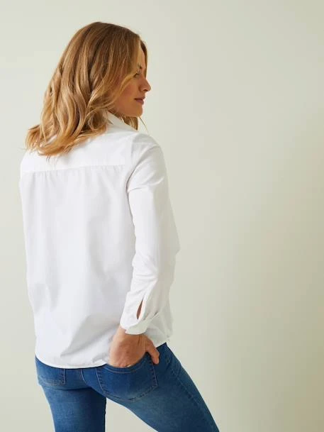Chemisier De Grossesse Et D'allaitement En Popeline Blanc - Vertbaudet 3 Chemisier De Grossesse Et D'allaitement En Popeline Blanc - Vertbaudet – Image 3