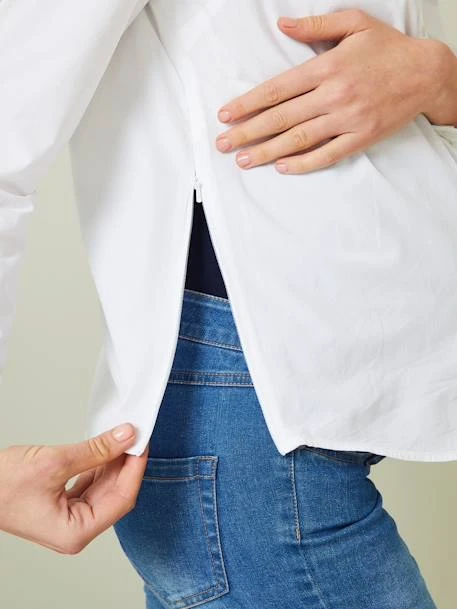 Chemisier De Grossesse Et D'allaitement En Popeline Blanc - Vertbaudet 5 Chemisier De Grossesse Et D'allaitement En Popeline Blanc - Vertbaudet – Image 5