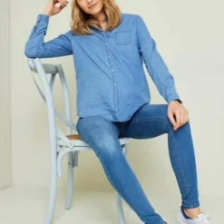 Chemisier De Grossesse Et D'allaitement Jean Denim Stone - Vertbaudet 11 Chemisier De Grossesse Et D'allaitement Jean Denim Stone - Vertbaudet -Vertbaudet shop chemisier de grossesse et dallaitement jean denim 5