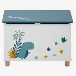 Coffre à Jouets Dinosaure Blanc Imprimé - Vertbaudet -Vertbaudet shop coffre a jouets dinosaure 2