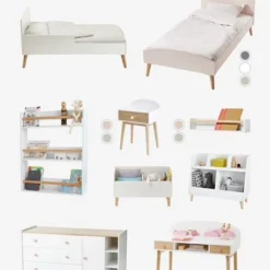 Coffre à Livres LIGNE CONFETTI Blanc/bois - Vertbaudet -Vertbaudet shop coffre a livres ligne confetti 2