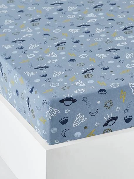 Drap-housse Enfant COSMOS Bleu - Vertbaudet 1 Drap-housse Enfant COSMOS Bleu - Vertbaudet