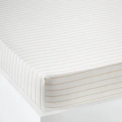 Drap-housse Enfant DEEP OCEAN écru Rayé Caramel - Vertbaudet