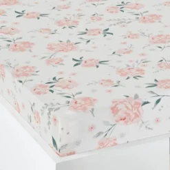 Drap-housse Enfant EAU DE ROSE écru / Rose - Vertbaudet