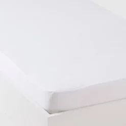 Drap-housse Enfant Jersey Extensible Blanc Blanc - Vertbaudet