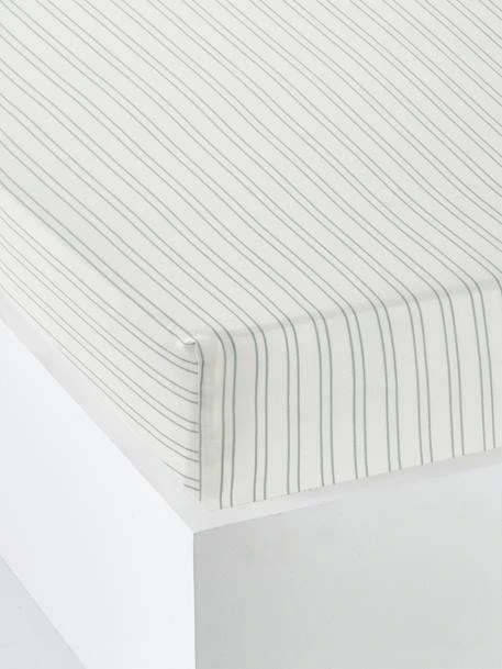 Drap-housse Enfant JUNGLE PARADISE Ivoire Rayé - Vertbaudet 1 Drap-housse Enfant JUNGLE PARADISE Ivoire Rayé - Vertbaudet