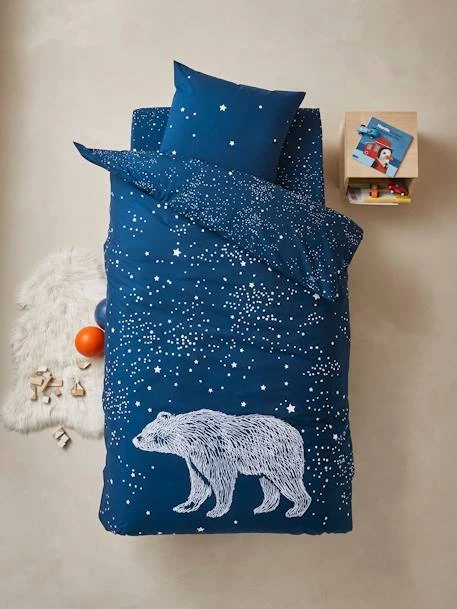 Drap-housse Enfant OURS POLAIRE Bleu Foncé - Vertbaudet 2 Drap-housse Enfant OURS POLAIRE Bleu Foncé - Vertbaudet – Image 2