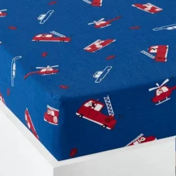 Drap-housse Enfant PETIT POMPIER Bleu - Vertbaudet