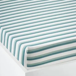 Drap-housse Enfant QUEL CHANTIER ! écru / Vert - Vertbaudet