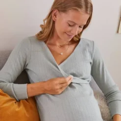 Ensemble 2 Pièces Pyjama Grossesse Et Allaitement Gris Clair Uni - Vertbaudet -Vertbaudet shop ensemble 2 pieces pyjama grossesse et allaitement 5