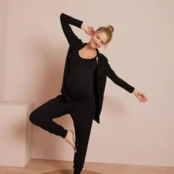 Ensemble 3 Pièces Homewear Grossesse Et Allaitement Noir - Vertbaudet