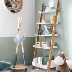 Etagère échelle LIGNE ARCHITEKT Blanc/bois - Vertbaudet -Vertbaudet shop etagere echelle ligne architekt 2