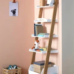 Etagère échelle LIGNE ARCHITEKT Blanc/bois - Vertbaudet -Vertbaudet shop etagere echelle ligne architekt 3