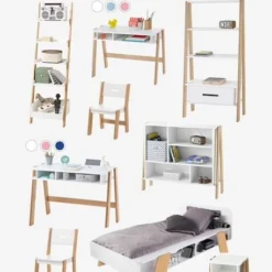 Etagère échelle LIGNE ARCHITEKT Blanc/bois - Vertbaudet -Vertbaudet shop etagere echelle ligne architekt 4