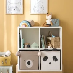 Lot De 2 Bacs En Tissu Panda Koala Beige - Vertbaudet -Vertbaudet shop lot de 2 bacs en tissu panda koala 3