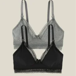 Lot De 2 Soutiens-gorge D'allaitement Dentelle Lot Noir + Blanc Dentelle - Vertbaudet -Vertbaudet shop lot de 2 soutiens gorge dallaitement dentelle 2