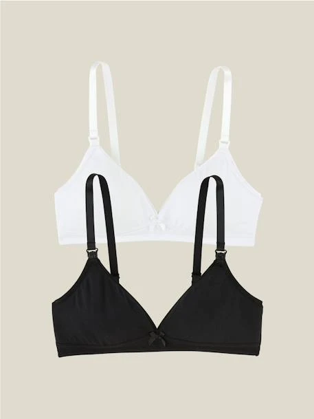 Lot De 2 Soutiens-gorge Triangle D'allaitement Sans Armatures Lot Blanc + Noir - Vertbaudet 2 Lot De 2 Soutiens-gorge Triangle D'allaitement Sans Armatures Lot Blanc + Noir - Vertbaudet – Image 2