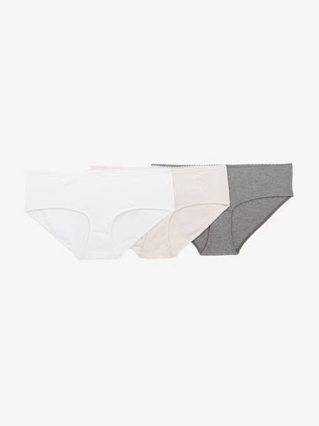 Lot De 3 Shorties De Grossesse En Coton Bio Gris Clair Uni - Vertbaudet 1 Lot De 3 Shorties De Grossesse En Coton Bio Gris Clair Uni - Vertbaudet