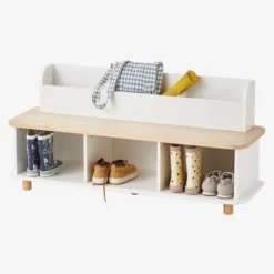 Meuble à Chaussures LIGNE PTILOU Blanc/bois - Vertbaudet