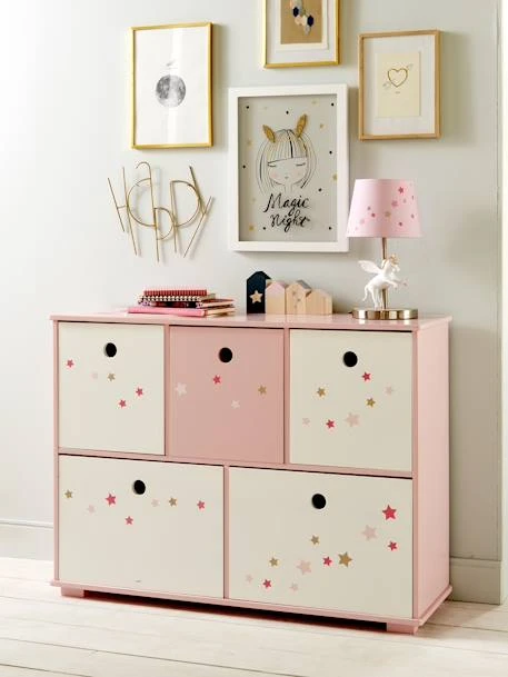 Meuble De Rangement 5 Bacs LIGNE FEERIE Rose étoiles - Vertbaudet 2 Meuble De Rangement 5 Bacs LIGNE FEERIE Rose étoiles - Vertbaudet – Image 2