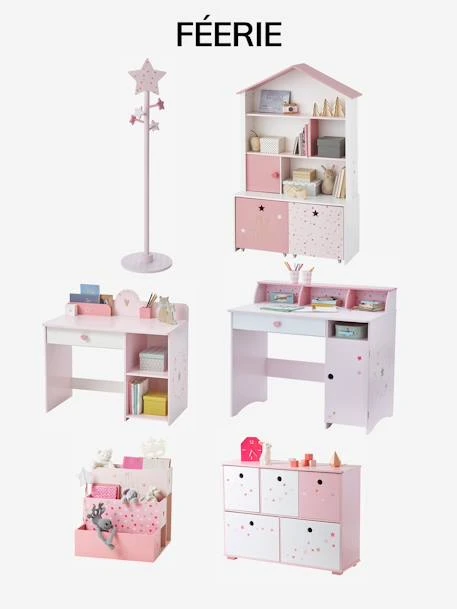 Meuble De Rangement 5 Bacs LIGNE FEERIE Rose étoiles - Vertbaudet 3 Meuble De Rangement 5 Bacs LIGNE FEERIE Rose étoiles - Vertbaudet – Image 3