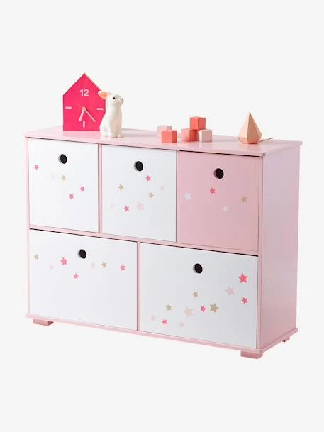 Meuble De Rangement 5 Bacs LIGNE FEERIE Rose étoiles - Vertbaudet 1 Meuble De Rangement 5 Bacs LIGNE FEERIE Rose étoiles - Vertbaudet