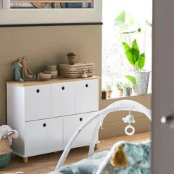 Meuble De Rangement 5 Bacs LIGNE PTILOU Blanc/bois - Vertbaudet -Vertbaudet shop meuble de rangement 5 bacs ligne ptilou 2