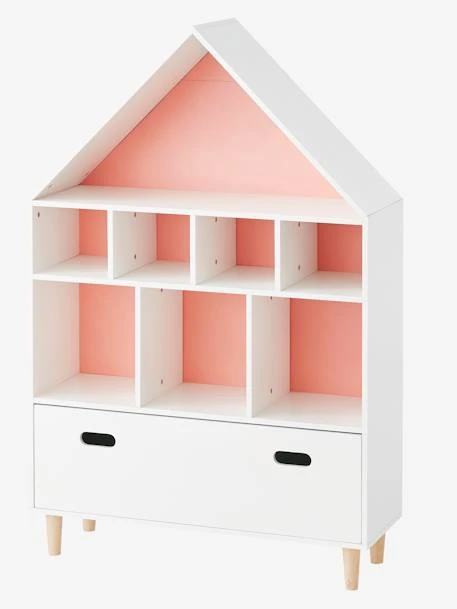 Meuble De Rangement 9 Cases Maison Blanc/bleu - Vertbaudet 3 Meuble De Rangement 9 Cases Maison Blanc/bleu - Vertbaudet – Image 3