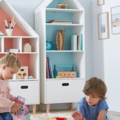 Meuble De Rangement "maison" 5 Cases Blanc - Vertbaudet -Vertbaudet shop meuble de rangement maison 5 cases 4