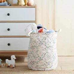 Panier Matelassé FLEURETTES Imprimé Fleuri - Vertbaudet -Vertbaudet shop panier matelasse fleurettes 2