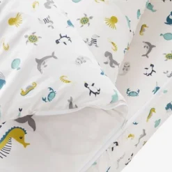 Parure Caradou "facile à Border" Avec Couette ABECEDAIRE MARIN Ivoire Imprimé Animaux - Vertbaudet -Vertbaudet shop parure caradou facile a border avec couette abecedaire marin 4