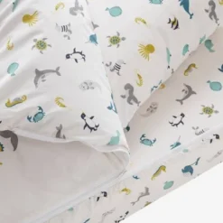 Parure Caradou "facile à Border" Avec Couette ABECEDAIRE MARIN Ivoire Imprimé Animaux - Vertbaudet -Vertbaudet shop parure caradou facile a border avec couette abecedaire marin 5