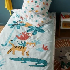 Parure Caradou "facile à Border" Avec Couette JUNGLE PARTY Bleu Tropical - Vertbaudet 7 Parure Caradou "facile à Border" Avec Couette JUNGLE PARTY Bleu Tropical - Vertbaudet -Vertbaudet shop parure caradou facile a border avec couette jungle party 2