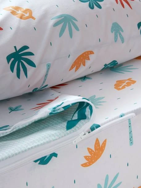 Parure Caradou "facile à Border" Avec Couette JUNGLE PARTY Bleu Tropical - Vertbaudet 4 Parure Caradou "facile à Border" Avec Couette JUNGLE PARTY Bleu Tropical - Vertbaudet – Image 4