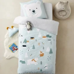 Parure Enfant Housse De Couette + Taie D'oreiller ALPIN Bleu - Vertbaudet
