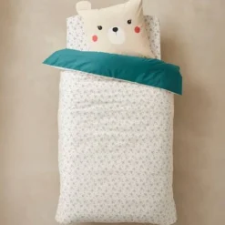 Parure Housse De Couette + Taie D'oreiller Enfant En Coton Bio* NATURE SAUVAGE Bleu - Vertbaudet -Vertbaudet shop parure housse de couette taie doreiller enfant en coton bio nature sauvage 4