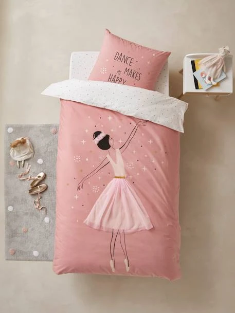 Parure Housse De Couette + Taie D'oreiller Enfant ENTRECHAT Rose - Vertbaudet 1 Parure Housse De Couette + Taie D'oreiller Enfant ENTRECHAT Rose - Vertbaudet